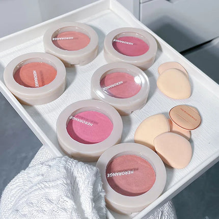 HERORANGE Monochrome Peach Face Blush Palette Mineral Pigment Cheek Blusher Powder Makeup Professional Contour Shadow Blusher