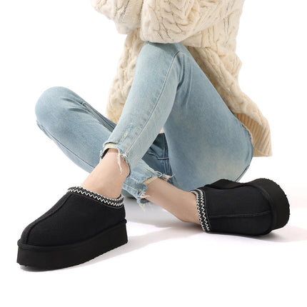Comwarm Winter Fuzzy Women's Slippers Fluffy Warm Outdoor Slides High Quality Cotton Shoes Platform Plush Lining Women Slippers