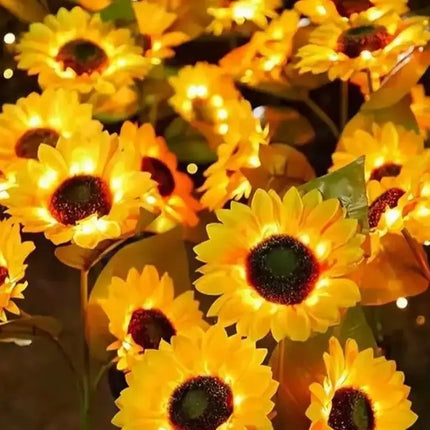 1PC Solar Powered Sunflower Light Outdoor Waterproof LED Ground Insert Lawn Lamp For Garden Lawn Courtyard Decoration
