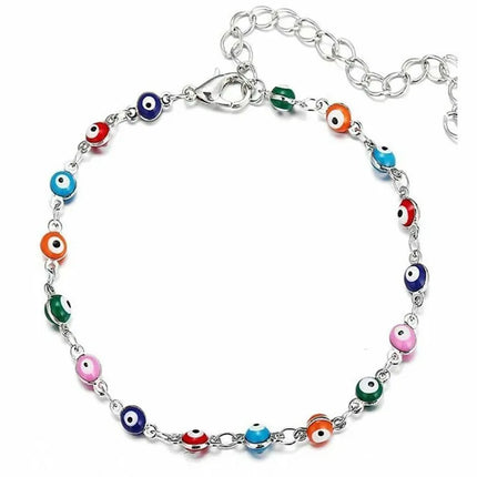 Creative Simple Turkish Evil Eye Womens Anklets Boho Charm Shell Foot Bracelet Summer Beach Accessories Personality Jewelry Gift