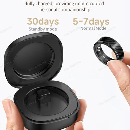 New Smart Ring Message Reminder, Call Alert Heart Rate Blood Oxygen Sleep Monitor Pedometer 5 ATM Waterproof Smartring Men Women