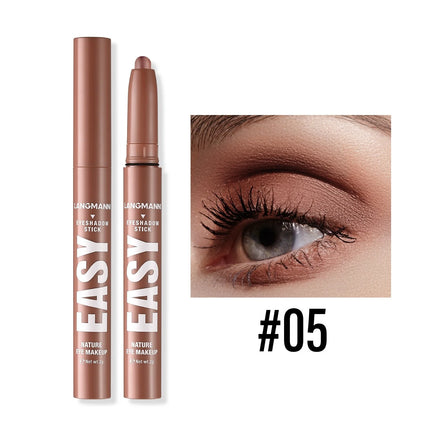 12 Colors Pearly Eyeshadow Stick Waterproof Glitter Matte Nude Eye Shadow Pencil High Pigmented Shimmer Eyeshadow Makeup Tool