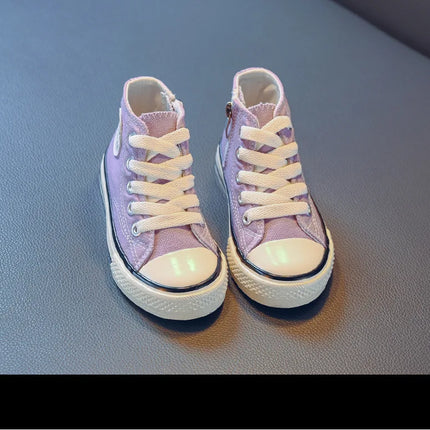 Children's Mid-Top Canvas Shoes Soft Sole Comfortable Casual Children's Shoes Boys and Girls Non-slip Breathable Board Shoes