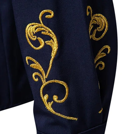 Retro Court Style Embroidered Long Sleeve Shirt Men's Collared Shirt Spring 2025 New Arrival Casual British Style Clothing