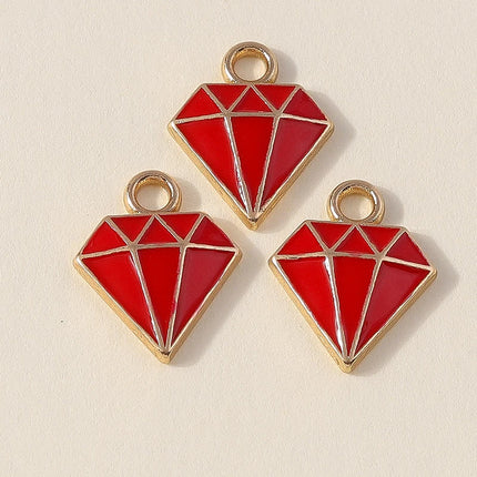 10pcs 11x14mm Cute Enamel Triangle Shape Charms Pendants for Jewelry Making Drop Earrings Necklace Bracelets DIY Crafts Supplies
