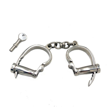 6 Types Stainless Steel Handcuff Bondage WristCuffs Slave Bondage Restraints Roleplay Lockable Adult Sex Game Toy Woman Man