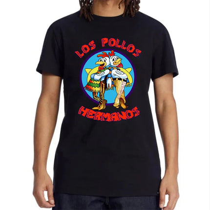 Summer Men's Short-Sleeved High-Quality 100% Cotton Breaking Bad LOS POLLOS Chicken Brothers Printed Casual Men's T-Shirt Male