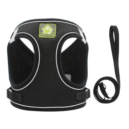Dog Harness Pet Leash Vest-style Cat Breathable Adjustable Rope Reflective Pet Supplies Small Medium Dog Walking Harness Lead