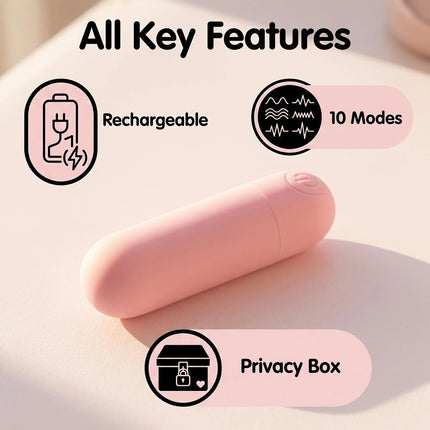 G Spot Bullet Vibrator Nipple Clitorals Stimulator USB Rechargeable for- 10 Modes Portable Waterproof Mini Vaginal Anal Massager