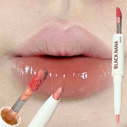 Matte Nude Lip Liner Pencil Lips Contour Makeup Mirror Water Light Lip Tint Double Headed Lip Gloss Lipliner for Women Cosmetics
