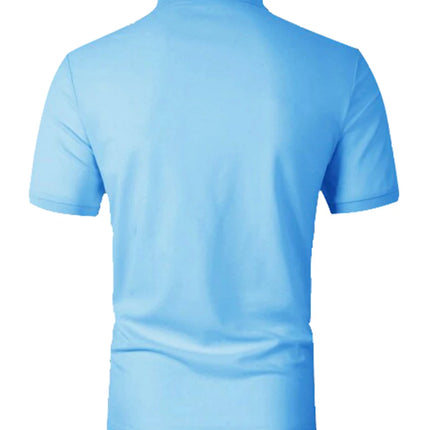 Men's Casual Summer Short-Sleeved Polo Shirt Fashionable Business T-Shirt Classic Solid Color Sports Golf Polo Shirt