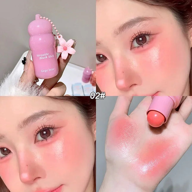 Magic Blush Stick 3-in-1 Cheek Lip Tinted Moistured Blush Stick Silky Brighten Cheek Cream Natural Cosmetics Makeup Products