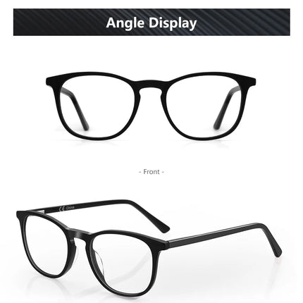 ZENOTTIC Acetate Prescription Glasses Men and Women Square Full-Rim Myopia Hyperopia Progressive Anti-Blue Light