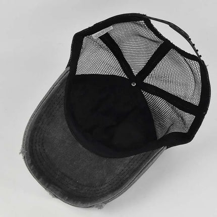Summer Yellowstone Dutton Ranch Hat Cross Ponytail Baseball Cap Distressed Outdoor Embroidery Sunscreen Hat Solid Color Cap