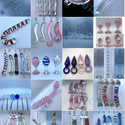 Sea Horse Glass Anal Plugs Wholesale Glass Masturbation Erotic Toys Pink Purple Black Green Blue Crystal Glass Dildos for Women