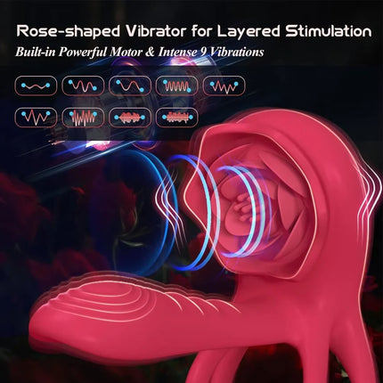 Powerful Rose Vibrating Cock Ring Vibrator Penis Sleeve Sucking Stimulator G-spot Erection Ring Clitoral Couples Adult Sex Toys
