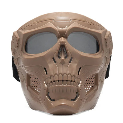 Cycling Colorful Goggles Motorcycle Skull Mask Riding Windproof Full Face Mask Paintball Game Tactical Protective Helmet Mask