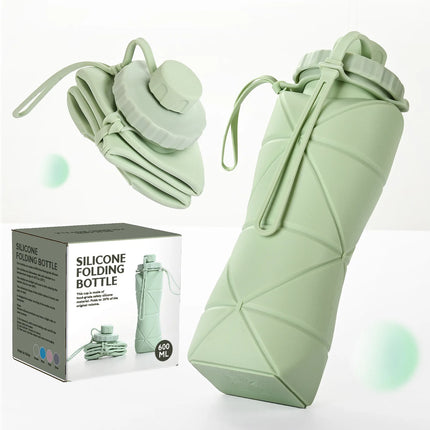 Food-grade silicone foldable water cup, large capacity, portable for outdoor travel & sports, heat-resistant, creative collapsib