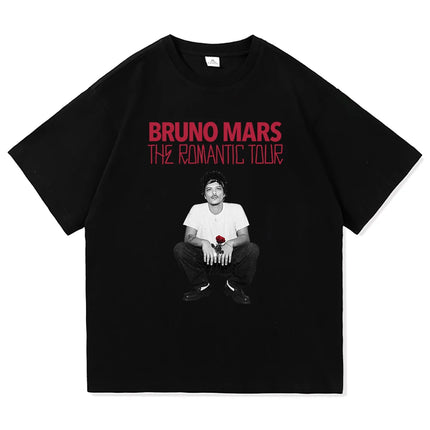The Romantic Album T Shirt Bruno Mars The Romantic Tour 2026 Men/women Clothing Vintage Harajuku High Quality Cotton Tshirts