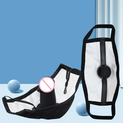 Outdoor Wearing Mouth Ball Gag Mask Silicone Dildo Gag In Mouth Removable Gag Face Mask Slave Training Sex Toys Tool