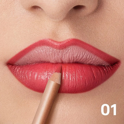 Matte Lip Liner Pencil Nude Shade, Long Lasting Waterproof Smooth Formula for Precise Lip Outline & Soft Glossy Finish