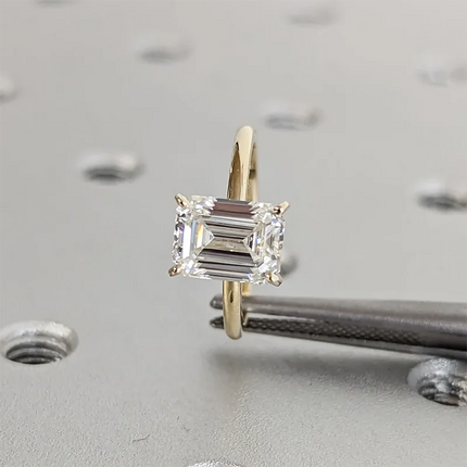 High Quality Emerald Cut 1ct 2ct 3ct Moissanite Solitaire Ring 925 Sterling Silver Engagement Rings for Woman Girl Birthday Gift