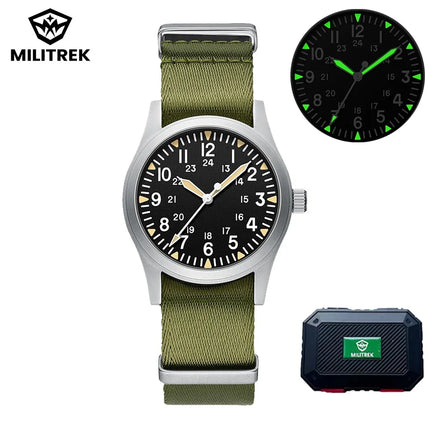 2026 MILITREK 9001 Military Retro Style Men'S Quartz Watch 10 Bar Waterproof Sapphire 360l Stainless Steel Luminous Reloj Hombre