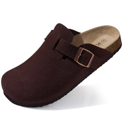 Kidmi Summer Clogs for Women Men Suede Clogs Adjustable Buckle Slip-on Cork Footbed Mules Clogs Antislip Sole Slippers Unisex