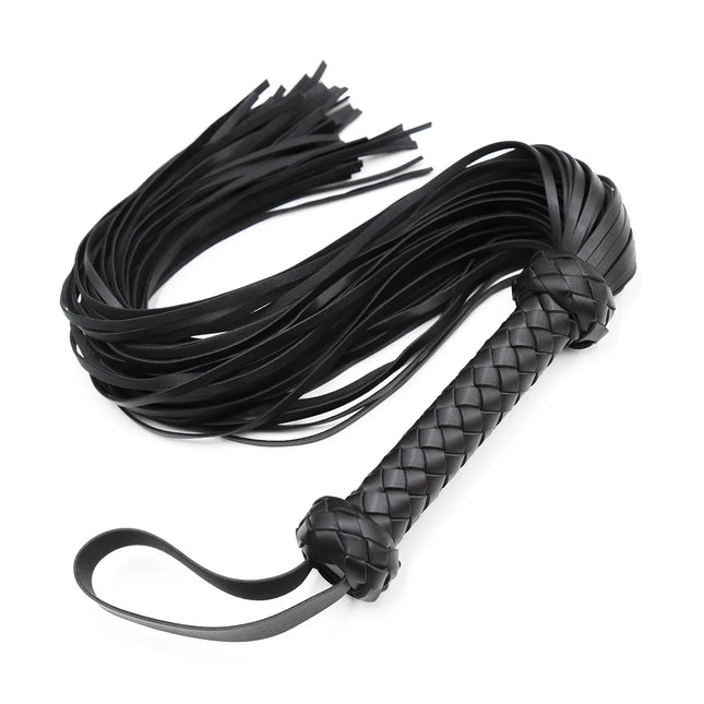 PU Leather Flogger Whip Braided Handle BDSM Spanking Slapper Sex Whip for Women Queen Training Slave SM Adult Games Fetish Toy