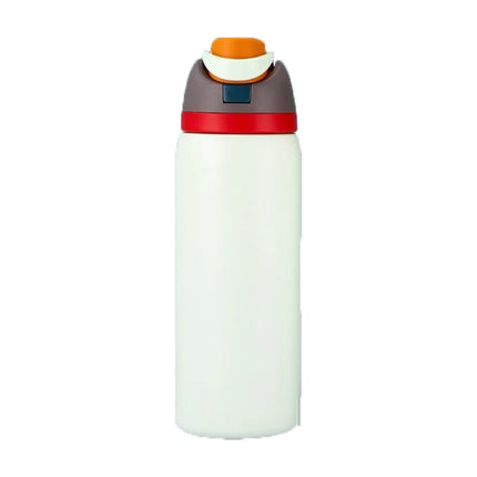 JUSTINLAU Spot Goods 19/24/32oz Thermos Cup Fruit Mug Kids Straw Cup Vacuum Flasks Stainless Steel Travel Thermal Water Bottles