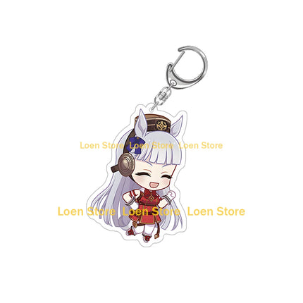 Uma Musume Pretty Derby Tokai Teio Silence Suzuka Gold Ship Mejiro McQueen Vodka Daiwa Scarlet Chibi  Acrylic keychain pendant