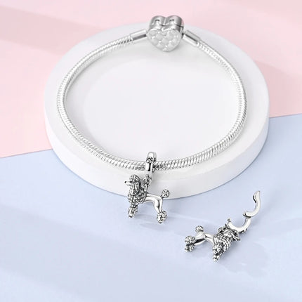 Hot Sale 925 Sterling Silver Puppy Beads & Teddy & Golden Retriever Dangle Charm Fits Bracelet Beloved Pet Pendant Gifts