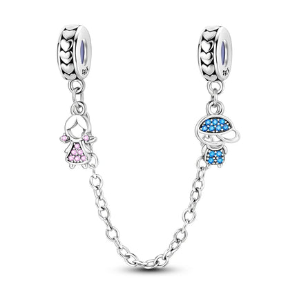 925 Sterling Silver Charms Mother Girl Boy Family Life Pendant Beads Fit Original Bracelet Necklace Diy Charm Women's Party Gift