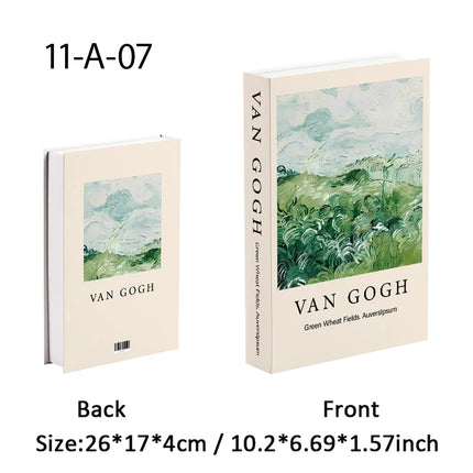 Van Gogh Monet Fake Book Painting Decorative Books Storage Box Sunflower Water Lily Coffee Table Books Home Decor Shooting Props