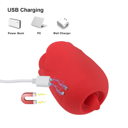 Rose shape vagina sucking vibrator G-spot pussy nipple sucker oral licking clitoris stimulation masturbating sex toys for women