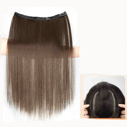 V-shaped one-piece synthetic 4 Clip In Hair Extensions Long Straight Hairstyle Hairpiece Colour 50CM Natural Fake Hair