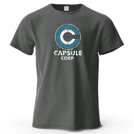 S-4XL Capsule Corp 100% Cotton Funny Printing Japan Anime Men T Shirt Tee Summer Streetwear Tops Fashion Brand Tshirt Clothing