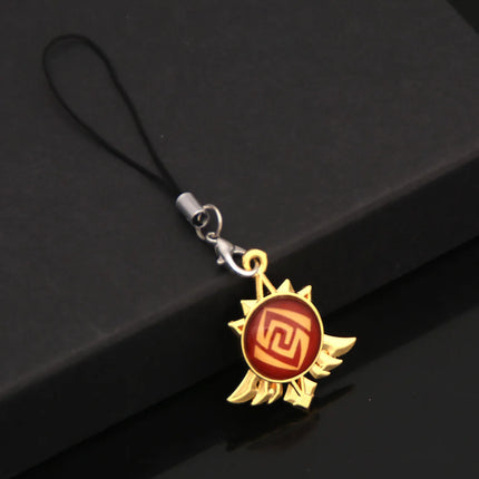 Game Genshin Impact Vision Keychain Luminous 7 Element Double Side Glass Pendant Eye Of Original Keyring Phone Charms Souvenir