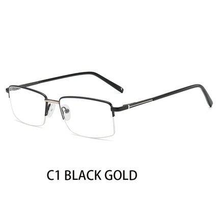 JMISUS 2025 New Arrivals Haft-rimless Prescription Glass Men Custom Rectangle Progressive Eyewear Fashion Optical Eyeglasses