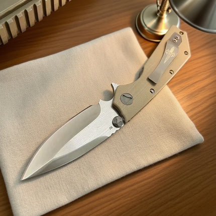 DOC- Ball Bearing Folding Knife G10 Handle Portable pocket knife Outdoor Camping and Mountain Climbing Self-defense knife