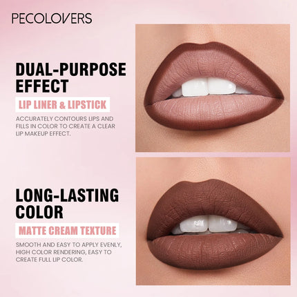 1 Pcs Matte Velvet Lipliner & Lipstick Pen, Smooth Easy To Apply, Precise To Definded Lip Lines, High Color Rendering Non-sticky