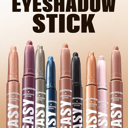 12 Colors Pearly Eyeshadow Stick Waterproof Glitter Matte Nude Eye Shadow Pencil High Pigmented Shimmer Eyeshadow Makeup Tool