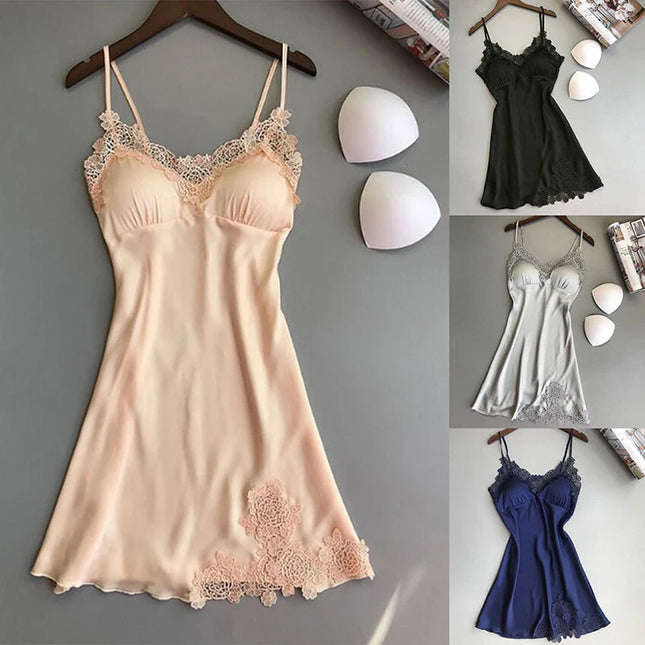 1Pc Women's Suspender Nightdress – Spring Summer Ice Silk Thin Pajamas Loungewear