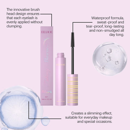 Black Mascara - Smudge-Proof Long-Lasting Lash Styling Mascara, Natural Daily & Party Volumizing Eye Makeup Essential