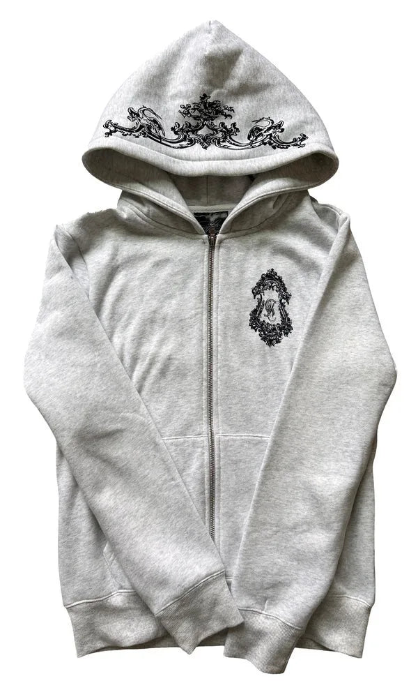 Autumn and winter new men's and women's zipper hooded sweatshirt can be worn externally Y2K simple daily versatile style