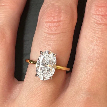 925 Sterling Silve Gorgeous Shiny 1-8CT Zircon Oval Stone Ring For Women Engagement Wedding Luxury High Quality Fine Jewelry