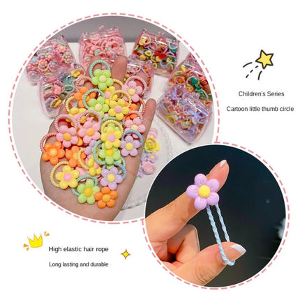 Fashion Cute Cartoon Hair Ropes Sweet High Elastic Rubber Bands Headwear with Handheld Box Bow Hair Ties for Kids
