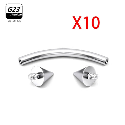 1/5/50pcs G23 Titanium ASTM-F136 Piercings Eyebrow  zircon Earring Internal thread Eyebrow Body Jewelry Wholesale