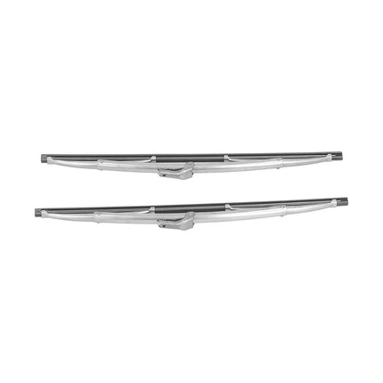 Front Wiper Blades 12in/30.48cm Front Windshield Wiper Blades Stainless Steel Polished Silver Universal for Car Wiper Blade Set