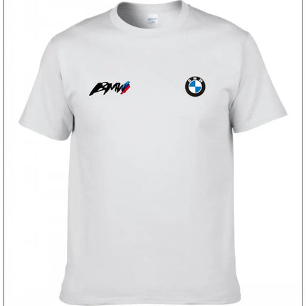 BMW Official Summer Short-sleeved T-shirt Car Classic Simple Logo Men's Women's Clothing Printing Pure Cotton Fashion High-end
